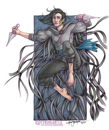 Vin - Marker and colored pencil illustration. Mistborn Fanart