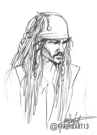 Captain Jack Sparrow Pencil Sketch