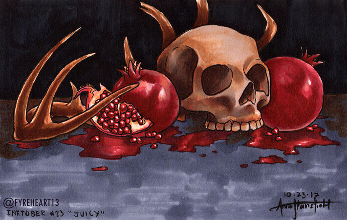 "Juicy" - Inktober Marker and Pen Drawing.