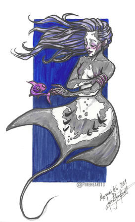 "Manta Mermaid" Mermay Maker drawing.