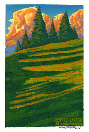 Little Gouache Landscape - Gouache on Paper. 2025. 4x6
